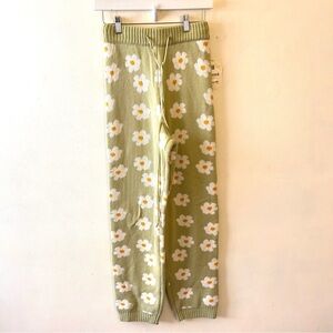 Altar’d State green floral knit sweater pants size small